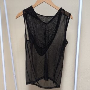 Elegant Black Mesh Tank Top